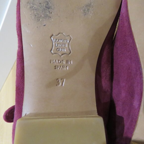 CARON CALLAHAN Ellie Mary Jane Flat Shoes Mulberry Suede Quiet Luxury Academia - Picture 13 of 14